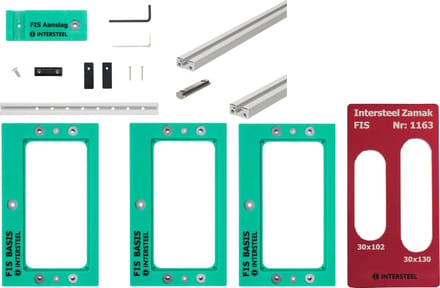 Intersteel Freesmal set t.b.v. 3 verdekte Intersteel scharnieren 130x30 mm