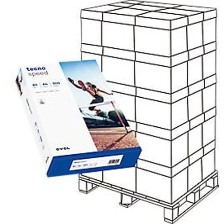 Kopieerpapier tecno snelheid, DIN A4, 80 g/m², wit, 1 pallet = 1000 vellen