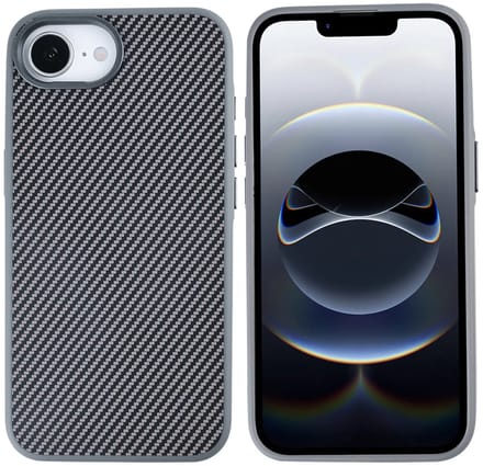 Rixus Mag Carbon With MagSafe For iPhone 16e Titanium Grey