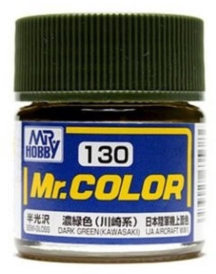 Gunze Mr. Hobby C-130 - Mr. Color 10 ml Dark Green Kawasaki - Lacquer Modelbouwverf