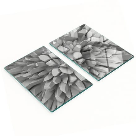 Set van gehard glazen snijplanken met 3D-print, 2x40x52 cm