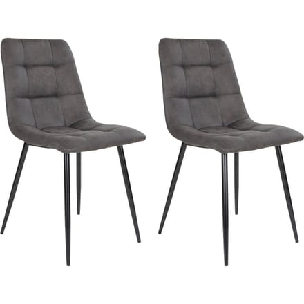 House Collection Velvet Eetkamerstoel Gara Donker Grijs - 2 Stuks