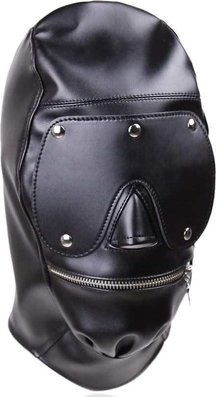 Banoch - Gimp/3 Black - zwart bondage masker van pu leer - bdsm