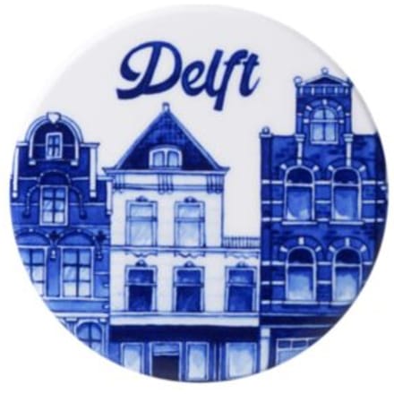 Heinen delfts blauw magneet - delft rond