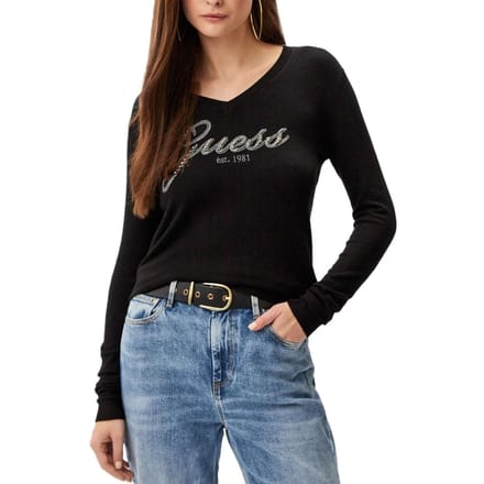 V-hals trui dames Guess Saige Logo