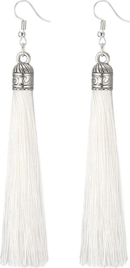 Fako Bijoux® - Oorbellen - Kwast Romania XL - Wit
