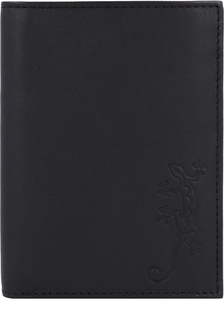 oxmox Leren portemonnee Leather RFID Protect Kombibörse Lizard Embossed Black zwart