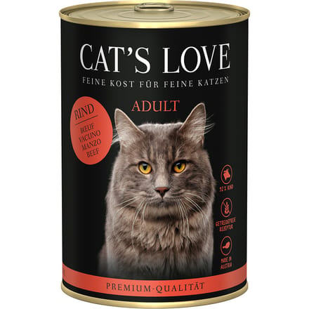6x400g Cat's Love Pure Beef Nat Kattenvoer