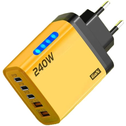 PD 65W Snellaadlader Snellaad 3.0 Telefoonladeradapter Type C Snellaadwandadapter yellow