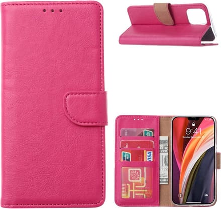 Cityhoesje - iPhone 12 Pro Max – Bookcase incl. Pasjeshouder - Roze