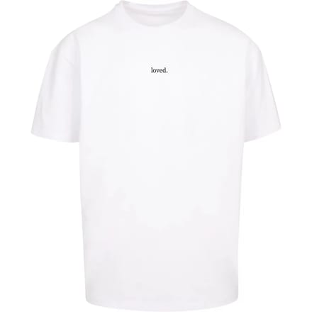 Merchcode - Love Heavy Oversized Heren T-shirt - XS - Wit