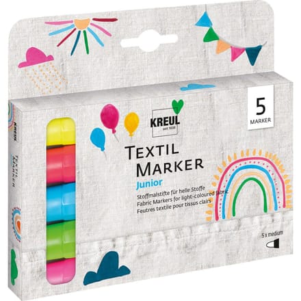 Textielstift medium 'Junior', set van 5
