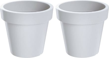 Prosperplast Bloempot/plantenpot voor binnen en buiten - Set van 2x stuks - D60 x H52 cm - wit - kunststof