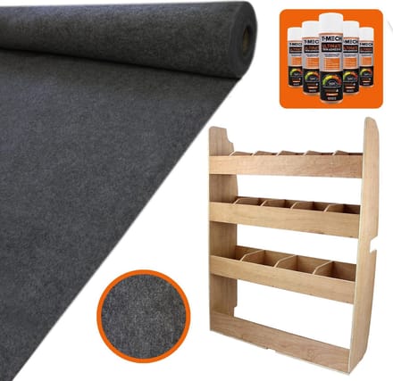 Busvloerbedekking - antraciet - 11 m² - inclusief 5x lijm