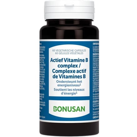 BONUSAN Actief Vitamine B-complex – 60 Capsules – B-vitaminen + Choline, Inositol en Vitamine C