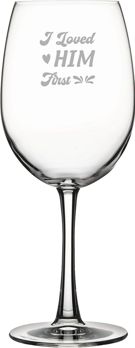 Gegraveerde rode wijnglas 58cl I loved him first