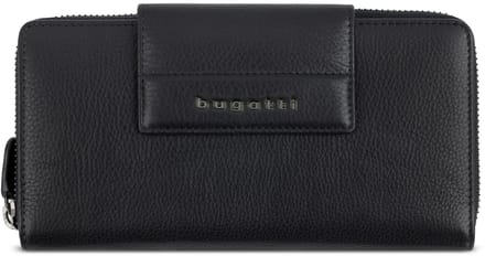 Bugatti Nome Portemonnee RFID-bescherming Leer 19 cm - Dames - Horizontaal - schwarz