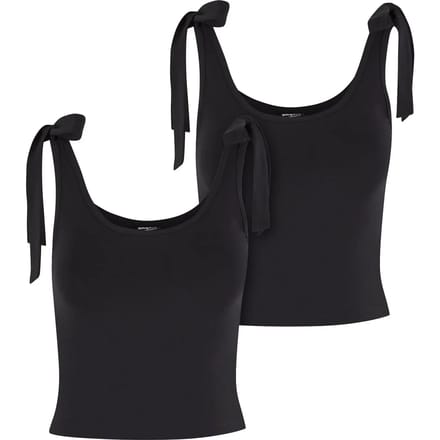 Urban Classics - Tied Basic Jersey Crop top - XXL - Zwart/Zwart