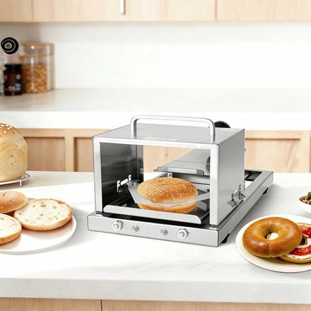 Broodsnijmachine - Snijhulp - Thuis bakken - 4 dikte-instellingen - 41 cm - Zilver