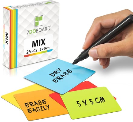 2DOBOARD Herschrijfbare Whiteboard Magneten - 5 x 5 cm