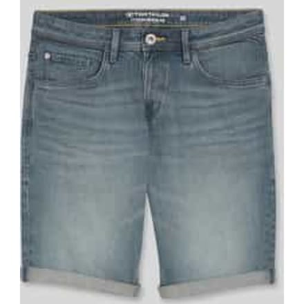 regular fit jeans bermuda van katoenmix