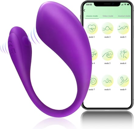 Vibrerend ei met app - 9,5cm - Paars
