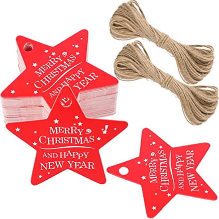 Kerst Hanger Ster - 100 Stuks Cadeaulabels 6 cm voor Kerstmis