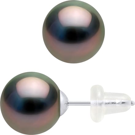 Oorbellen Studs Tahitian Parels Rond 89mm White Gold