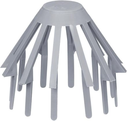 Bladvanger van PVC-kunststof 85-100mm grijs voor dakgoten