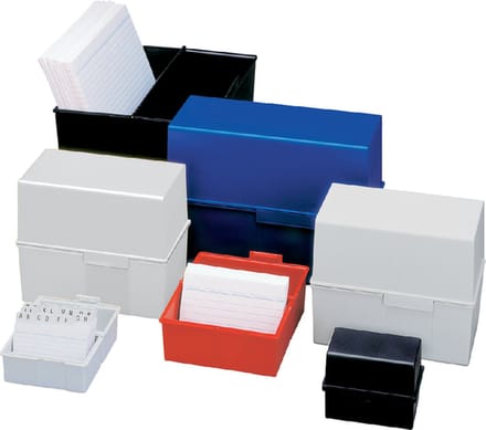 HAN kaartenbak - A6 breed - kunststof rood - voor 400 kaarten - HA-976-17