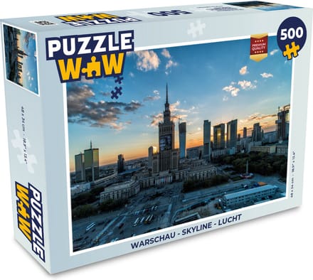 Puzzel Warschau - Skyline - Lucht - Legpuzzel - Puzzel 500 stukjes