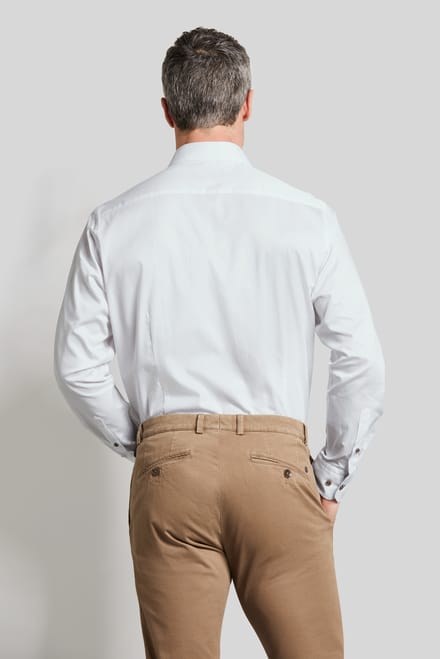 Bugatti Herren Shirt met lange mouwen en button-down kraag