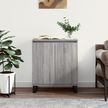 vidaXL - Dressoir - 60x35x70 - cm - bewerkt - hout - grijs - sonoma - eikenkleurig