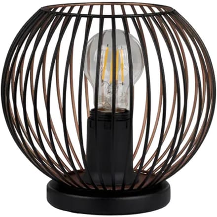Eglo Tafellamp Poblete - Zwart - Koper - 20cm - E27