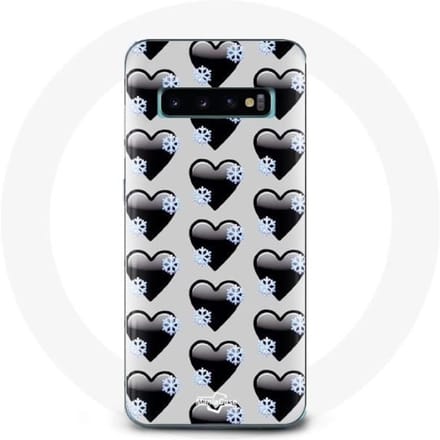 Hoesje voor Samsung Galaxy s10 edge Zwarte hartenachtergrond