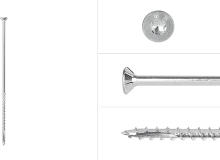 Wovar Spaanplaatschroeven Verzinkt 6 x 200 mm Torx 30 Deeldraad | Doos 100 Stuks