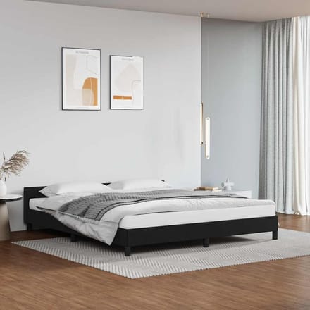 vidaXL - Bedframe - met - hoofdeinde - zonder - matras - 180x200 - cm - zwart