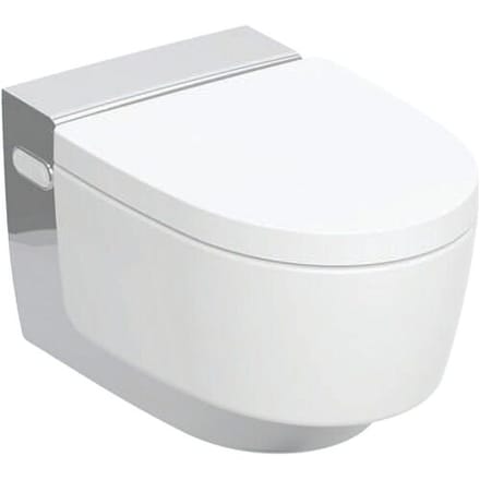 Geberit AquaClean Mera Comfort douche-wc – verwarmde zitting & föhn – wit, designafdekking chroom