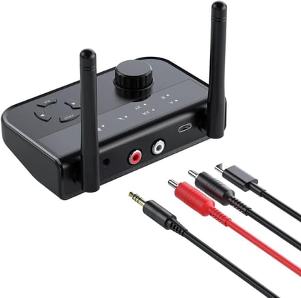 Draadloze Audio Adapter - Bluetooth Ontvanger Zender - Muziek Streamen - Dubbele Koptelefoon Verbinding