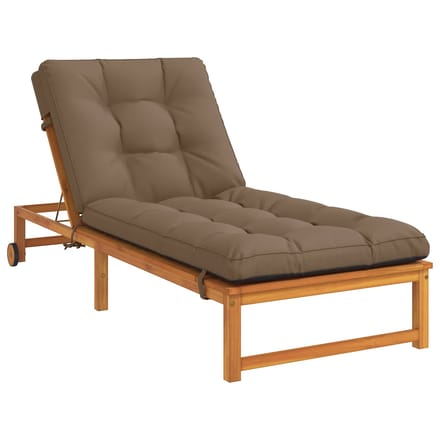 vidaXL - Ligstoel - Kussen - VIANEN - 100% - Polyester - Taupe - 200 - x - 90 - x - 8 - cm