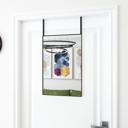 vidaXL - Deurspiegel - 40x60 - cm - glas - en - aluminium - zwart
