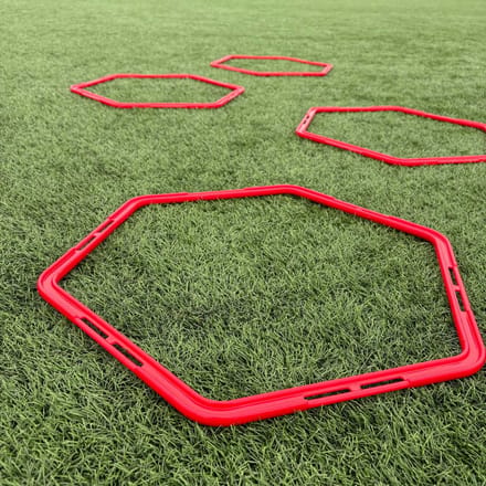 Hexa Hoepel set á 4 stuks Hexagon - Rood 48cm - Trainingsmaterialen Sport