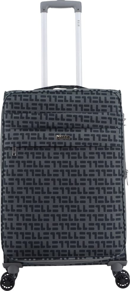 ELLE Couture Zachte Koffer / Trolley / Reiskoffer - 64 cm (Medium) - Grijs / Medium