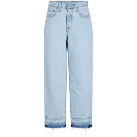 Levis Damesjeans 501 met rechte pijpen en enkellengte (Platte Aarde)