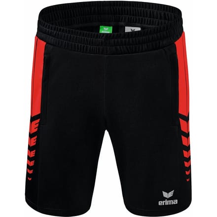 Erima Six Wings Worker Short Kinderen - Rood / Zwart | Maat: 152