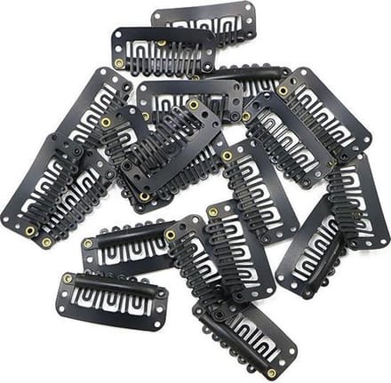 Finnacle - 20 Zwarte Haar Extension Clipjes - Voor Perfecte Extensions - Inclusief 20 Stuks