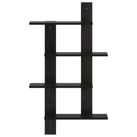 vidaXL - Wandplank - Zwart - eiken - 61 - x - 13,5 - x - 105 - cm - Bewerkt - hout