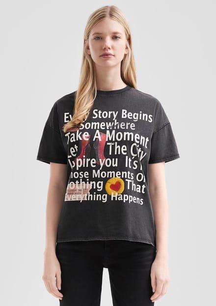 T-shirt met vervaagd effect voor vrouwen QS Boyfriend