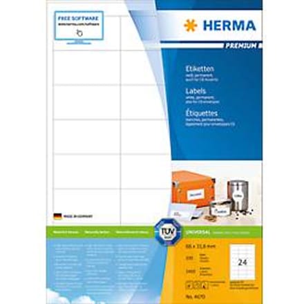 Herma premium-etiketten op A4-bladen, 2400 etiketten, 100 vellen