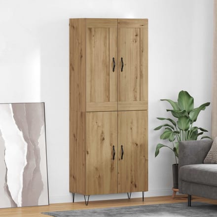 vidaXL - Highboard - Artisan - Eiken - 69,5 - x - 34 - x - 180 - cm - Bewerkt - hout